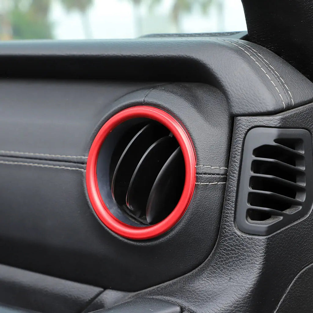 For 2018-2023 Jeep Wrangler & Gladiator JT Air Conditioning Headlight Switch Dashboard Air Vent Trim Ring (8 pcs)