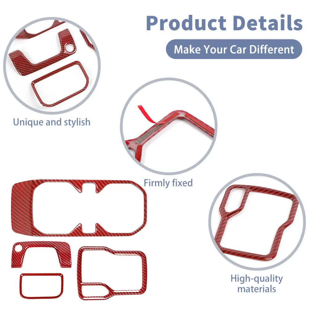 For 2018-2023 Jeep Wrangler JL & Gladiator JT 21-Piece Interior Dash & Center Console Accent Cover Trim Kit