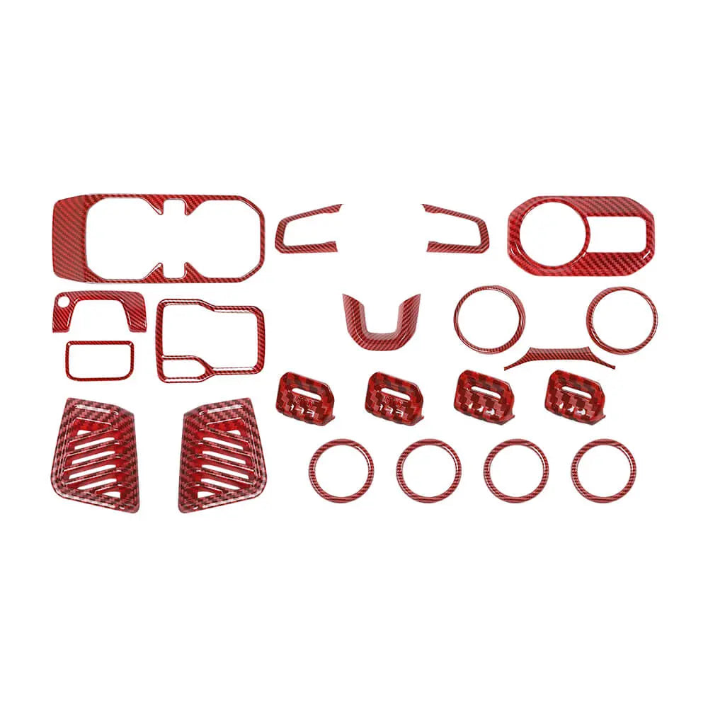 For 2018-2023 Jeep Wrangler JL & Gladiator JT 21-Piece Interior Dash & Center Console Accent Cover Trim Kit