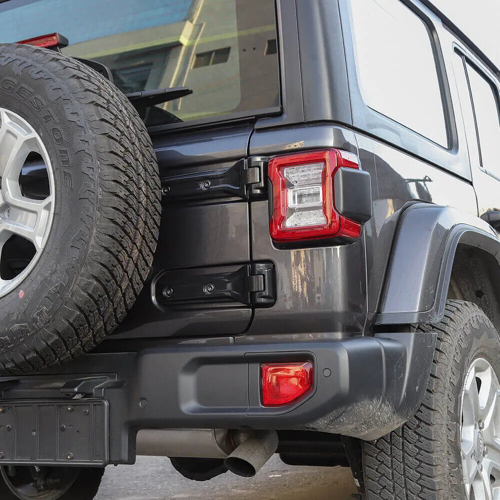 For 2018-2025 Jeep Wrangler JL 4-Door Door Hinge Spare Tire Holder Decor Cover Trim Kit