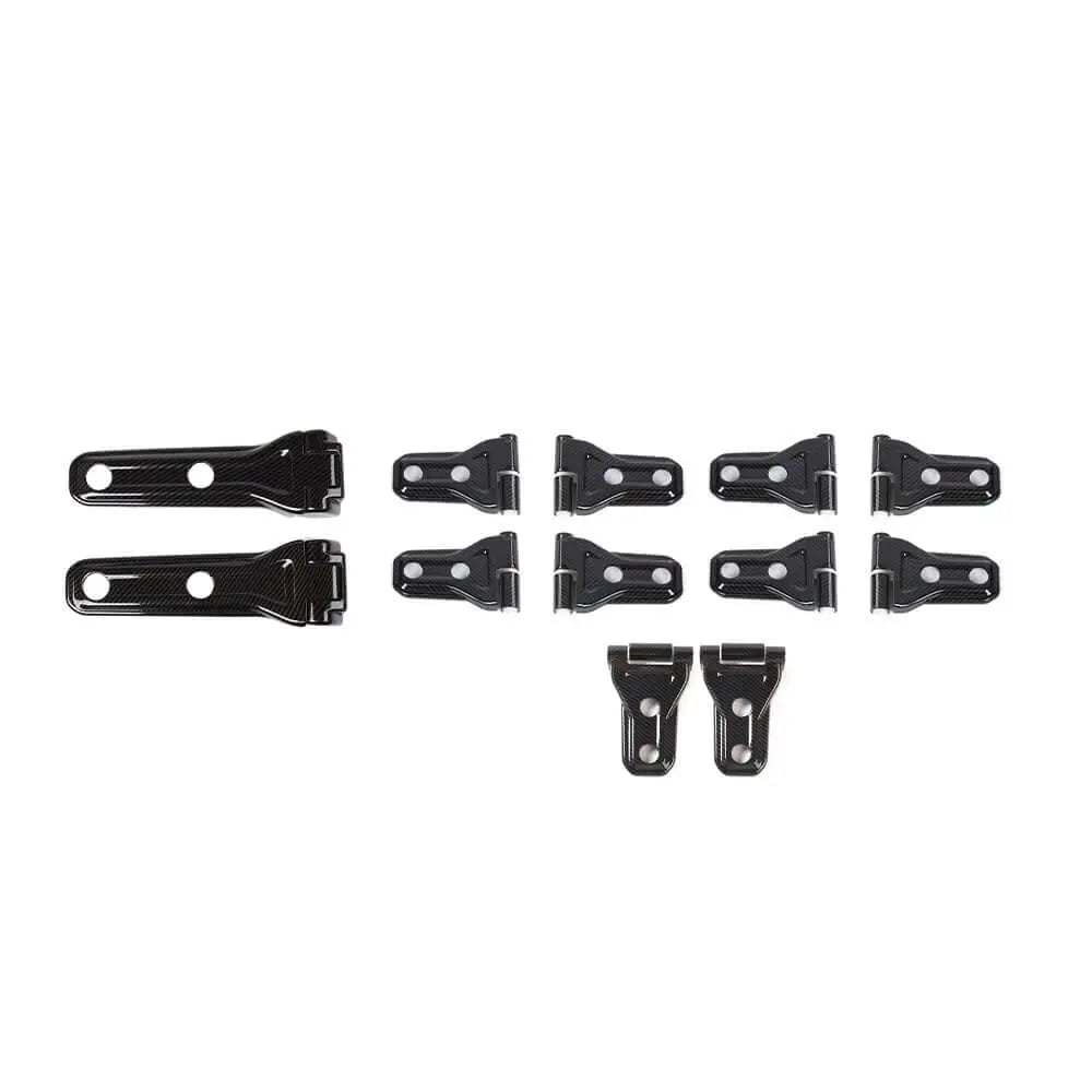 For 2018-2025 Jeep Wrangler JLU 4-Door 12 x Side Door+Hood+Spare Tire Hinge Cover Trim Kit