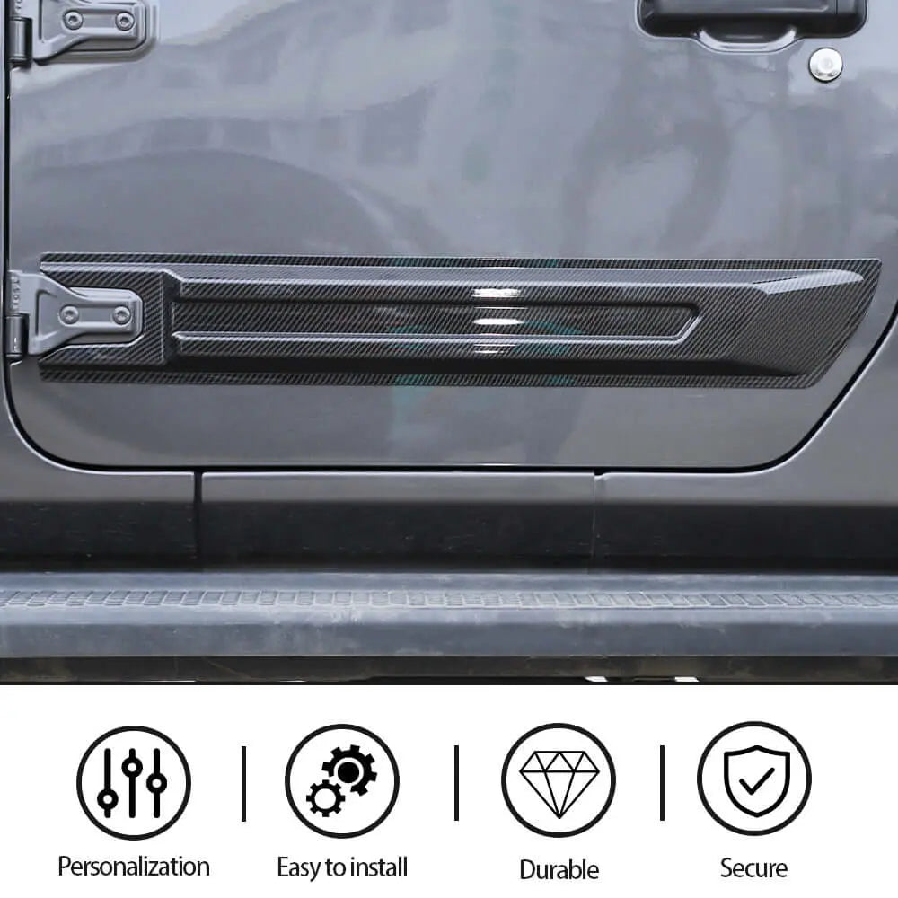 For 2018+ 2Door Jeep Wrangler JL/JT  2pcs Door Scuff Guard Protector Cover Trim