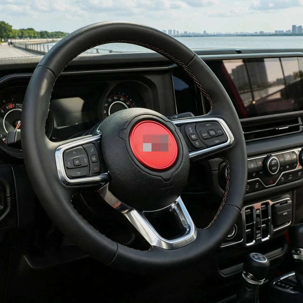 For 2018+ For Jeep Wrangler JL & Gladiator JT Interior Car Console Steering Wheel Center Panel Cover Trim