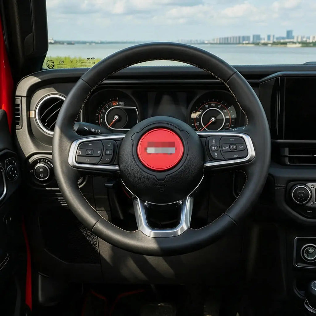 For 2018+ For Jeep Wrangler JL & Gladiator JT Interior Car Console Steering Wheel Center Panel Cover Trim