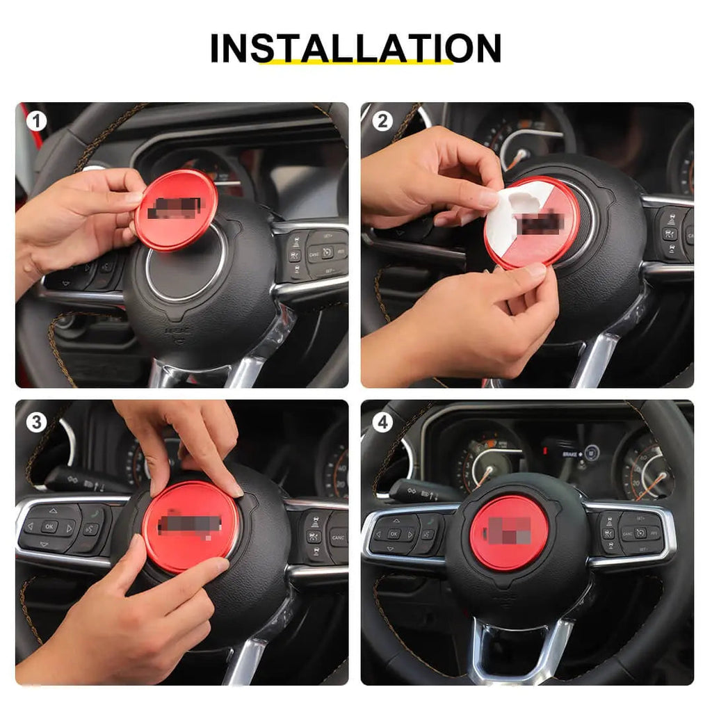 For 2018+ For Jeep Wrangler JL & Gladiator JT Interior Car Console Steering Wheel Center Panel Cover Trim
