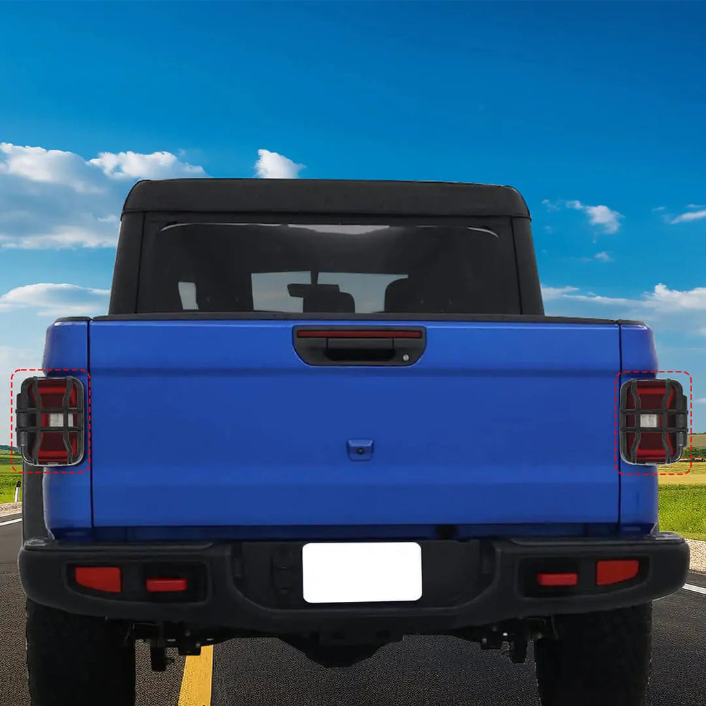 For 2018+ Jeep Gladiator JT Exterior LED Rear Tail Light Guards Cover Trim (4 pcs)