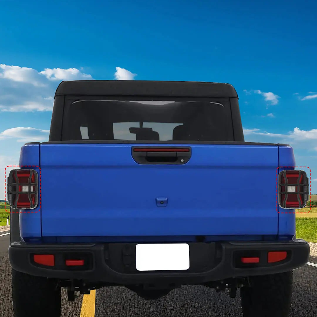 For 2018+ Jeep Gladiator JT Exterior LED Rear Tail Light Guards Cover Trim (4 pcs)
