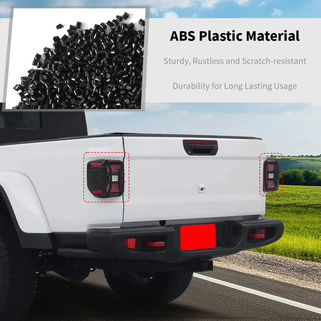 For 2018+ Jeep Gladiator JT Exterior LED Rear Tail Light Guards Cover Trim (4 pcs)