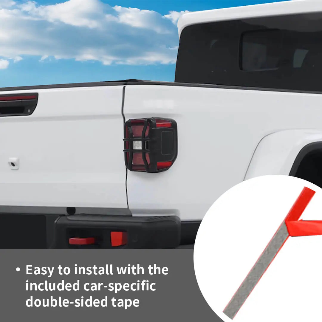 For 2018+ Jeep Gladiator JT Exterior LED Rear Tail Light Guards Cover Trim (4 pcs)