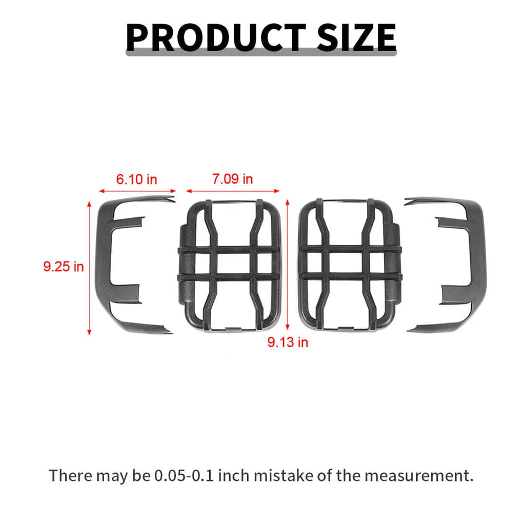 For 2018+ Jeep Gladiator JT Exterior LED Rear Tail Light Guards Cover Trim (4 pcs)