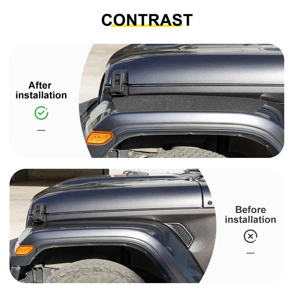 For 2018+ Jeep JL Wrangler / Gladiator JT Front Fender Flare Anti-Scuff Protectors Stickter