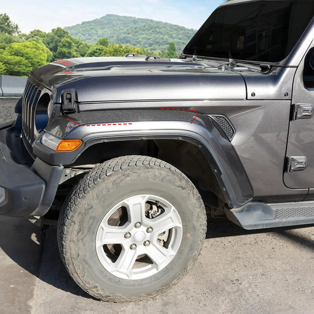 For 2018+ Jeep JL Wrangler / Gladiator JT Front Fender Flare Anti-Scuff Protectors Stickter
