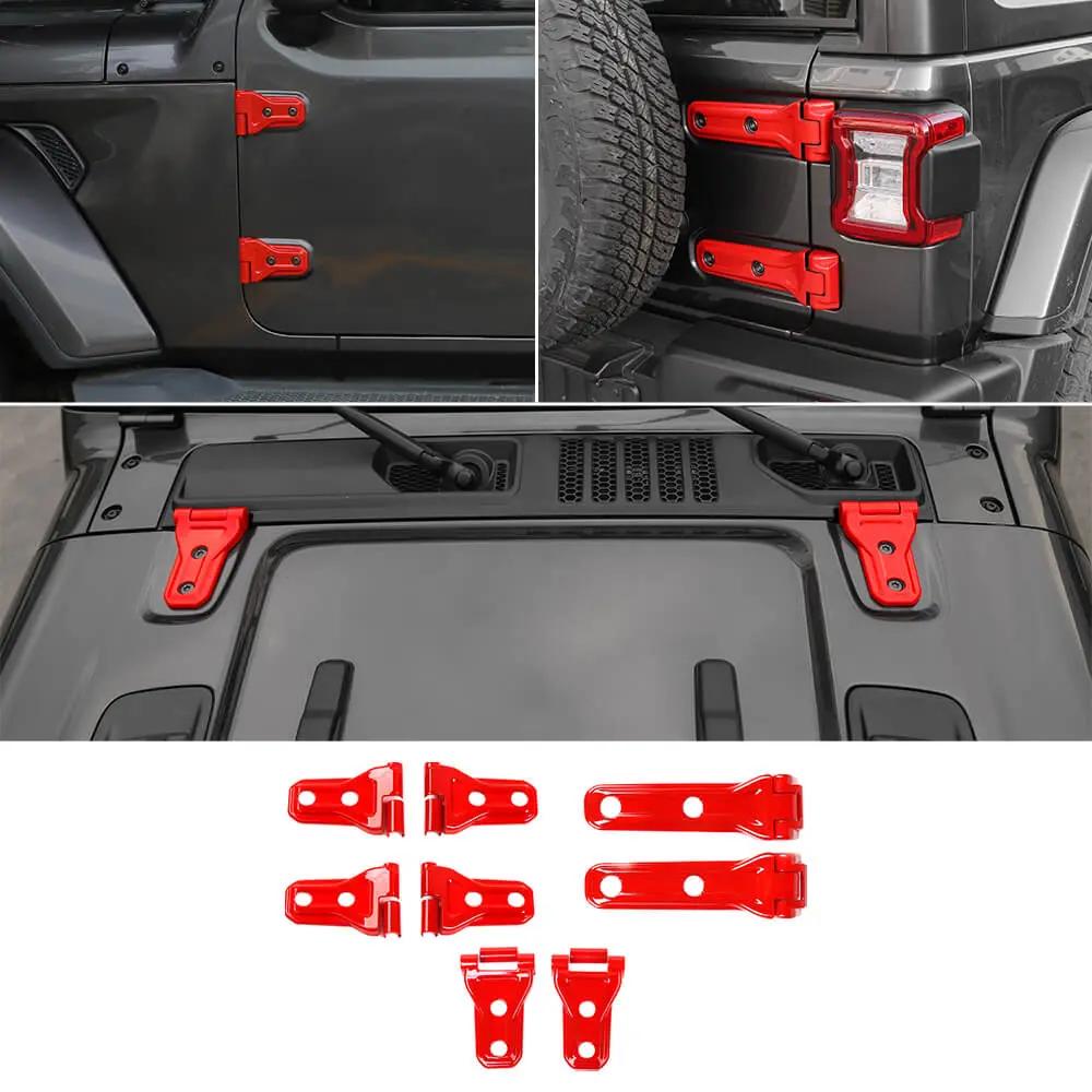 For 2018-2025 Jeep Wrangler JL 2Door 8 x Side Door+Hood+Spare Tire Hinge Cover Trim Kit