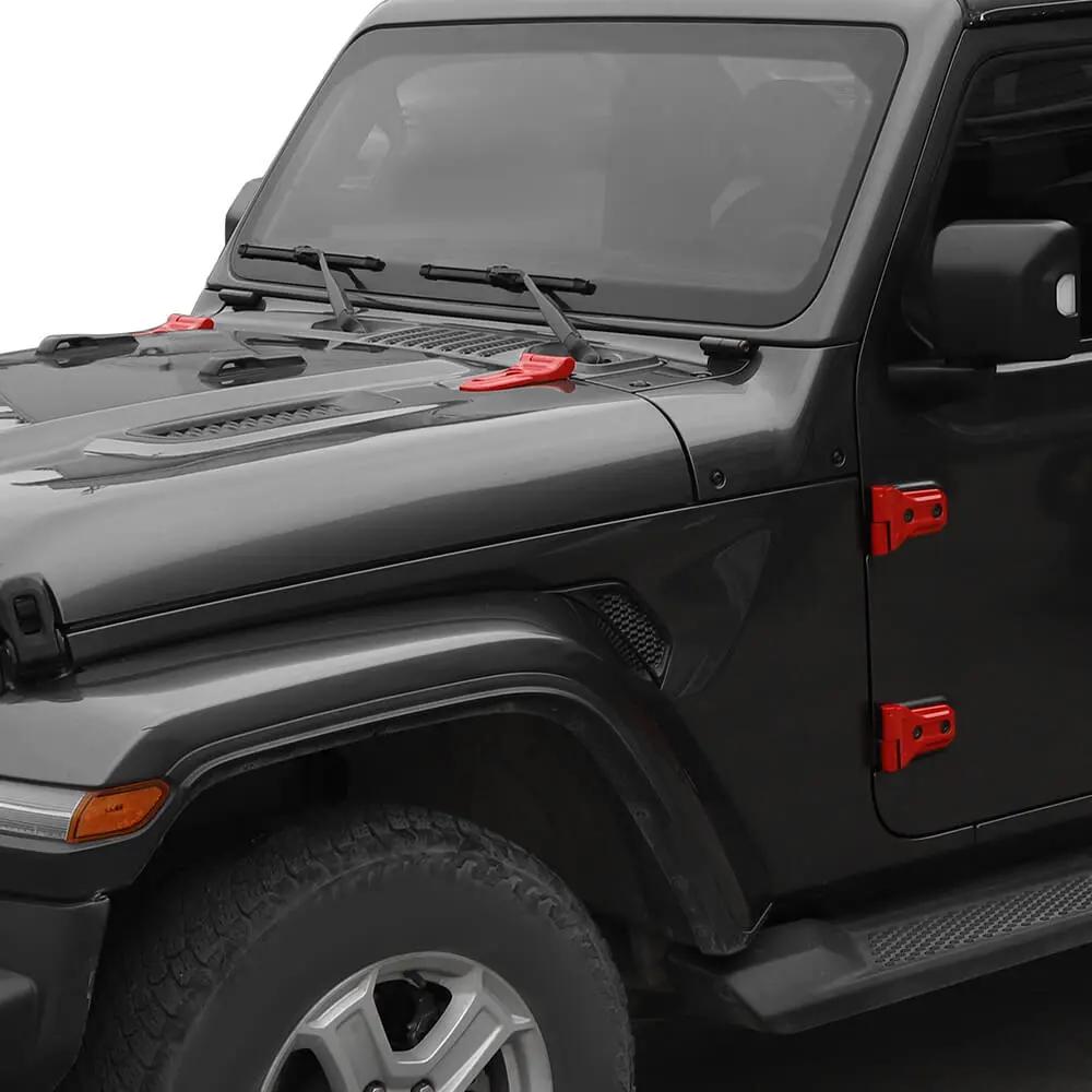 For 2018-2025 Jeep Wrangler JL 2Door 8 x Side Door+Hood+Spare Tire Hinge Cover Trim Kit