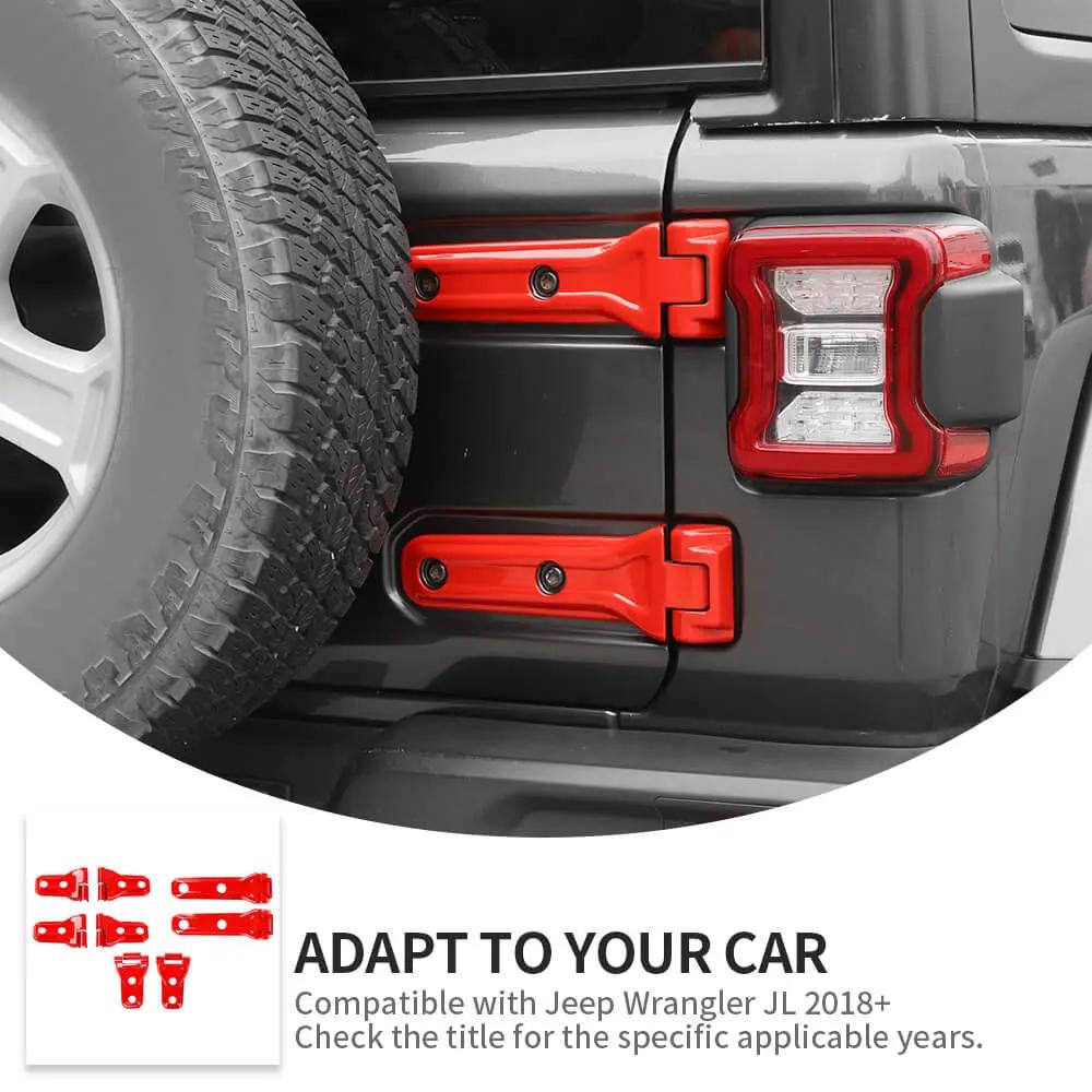 For 2018-2025 Jeep Wrangler JL 2Door 8 x Side Door+Hood+Spare Tire Hinge Cover Trim Kit
