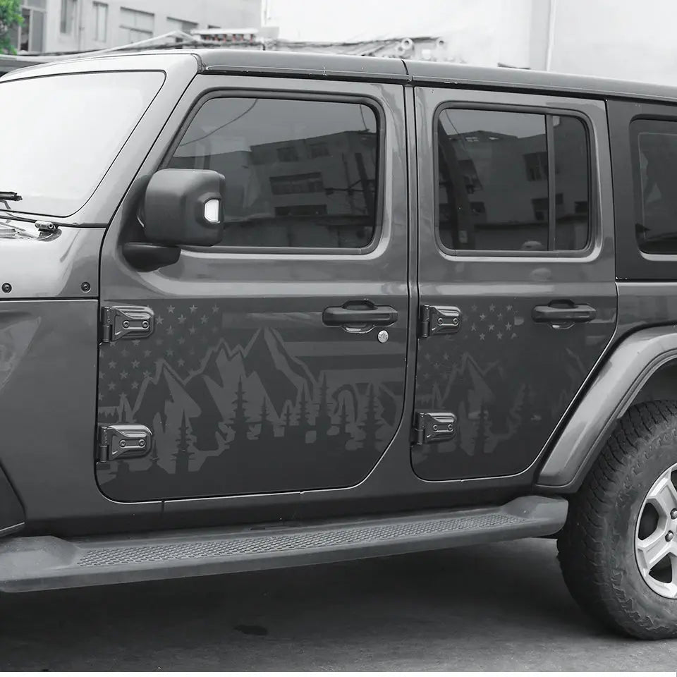For 2018+ Jeep Wrangler JL 2/4 Door Car Door Decal Sticker American Flag