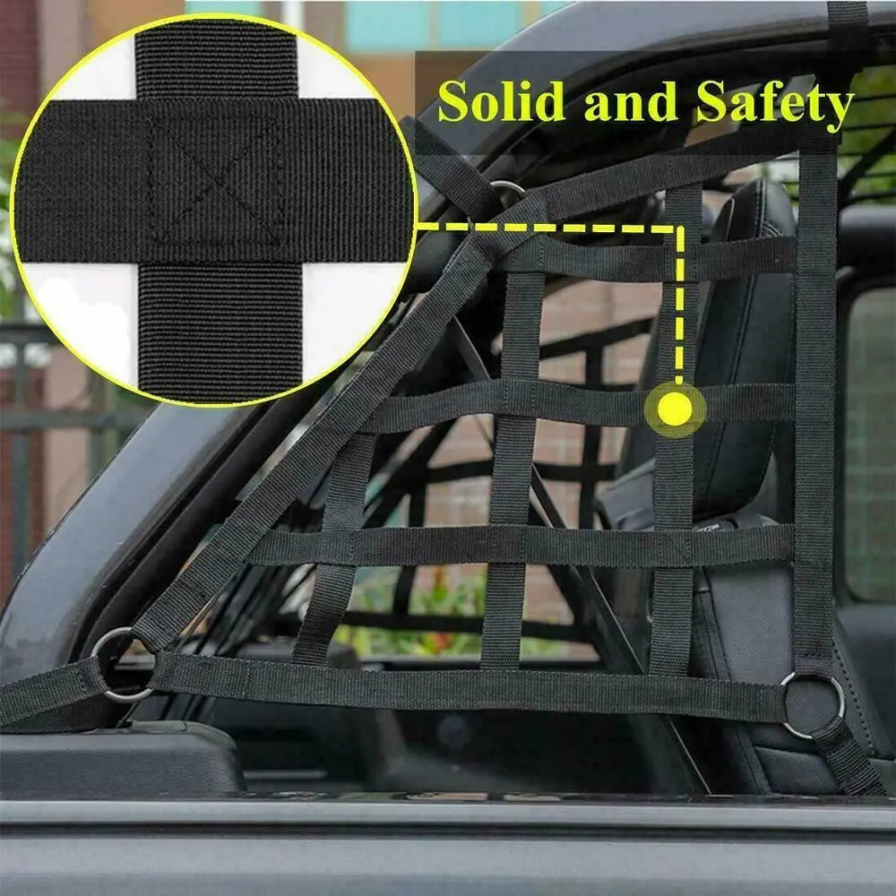 For 2018+ Jeep Wrangler JL 2-Door 3pcs Side Cargo Luggage Mesh Net Kit