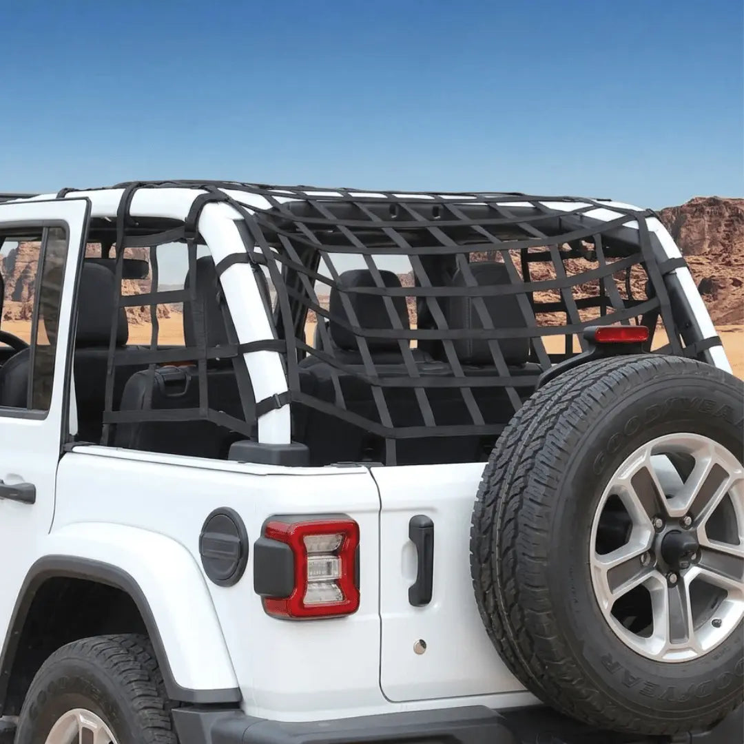 For 2018+ Jeep Wrangler JL 2-Door 3pcs Side Cargo Luggage Mesh Net Kit