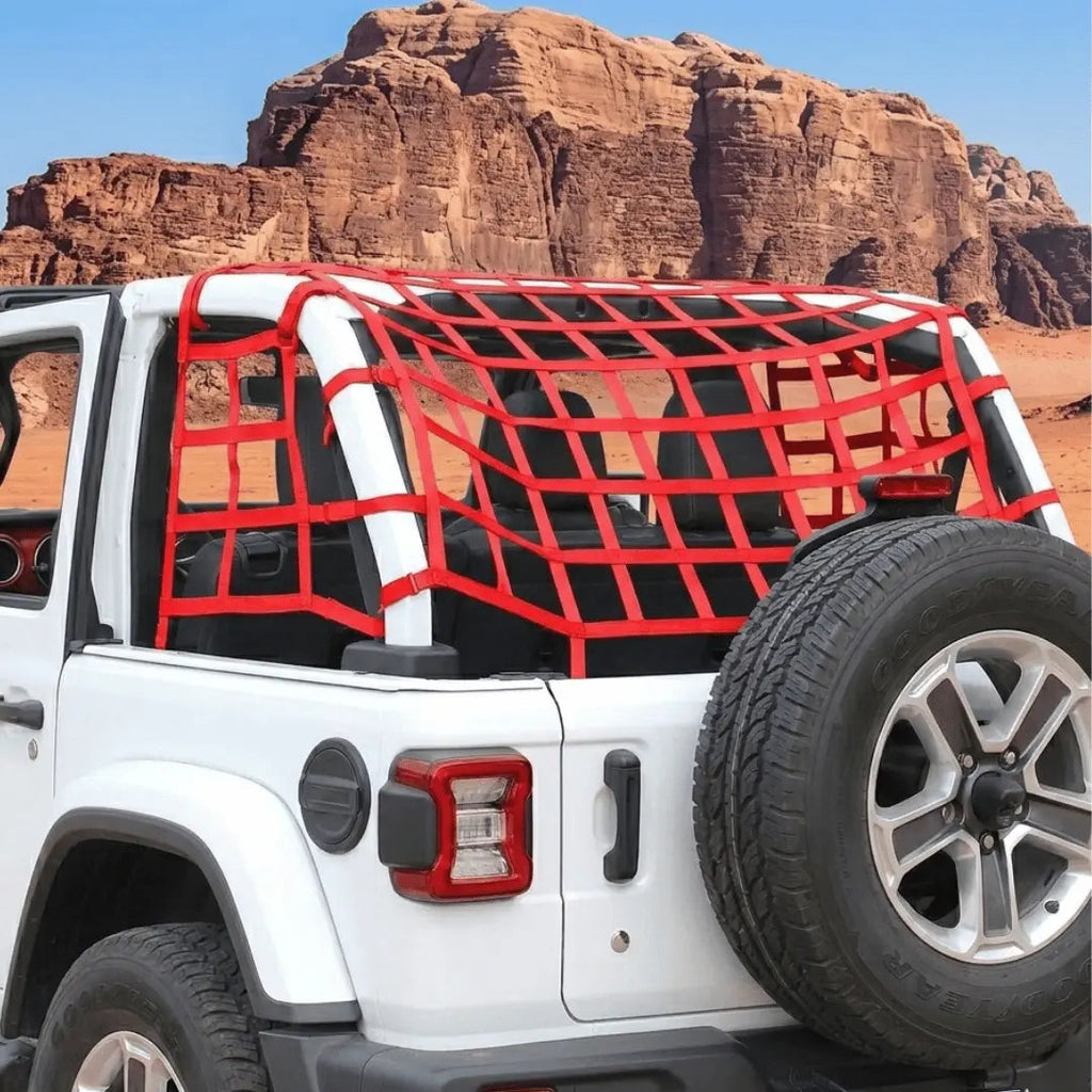 For 2018+ Jeep Wrangler JL 2-Door 3pcs Side Cargo Luggage Mesh Net Kit