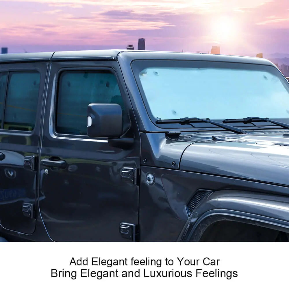 For 2018+ Jeep Wrangler JL 2 Door 6pcs Windshield Full Window Sun Shade Heat Visor Shield Cover