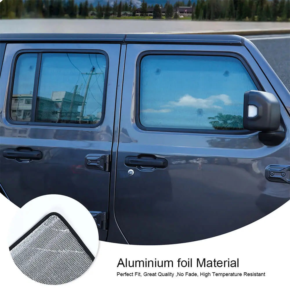 For 2018+ Jeep Wrangler JL 2 Door 6pcs Windshield Full Window Sun Shade Heat Visor Shield Cover