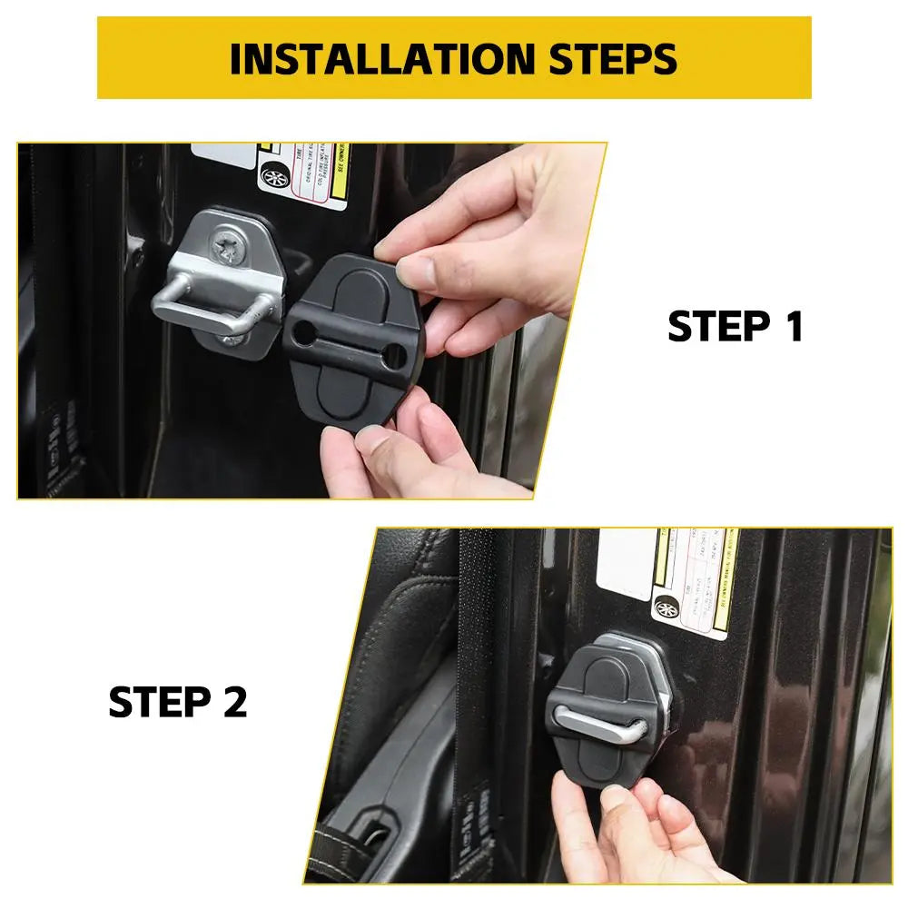 For 2018+ Jeep Wrangler JL 2-Door Car Door Lock Latch Protect Cover Trim