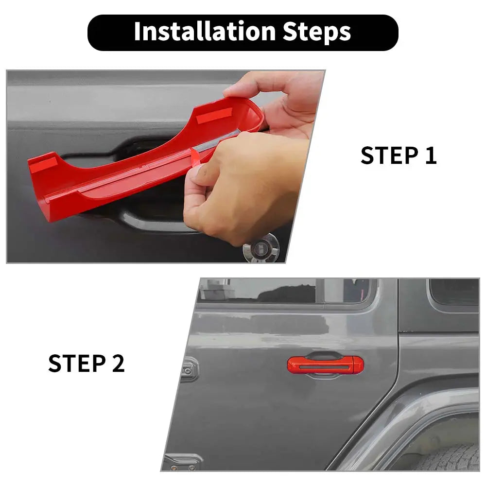 For 2018+ Jeep Wrangler JL 2-Door Exterior Door &Tailgate Handle Cover Trim Shell
