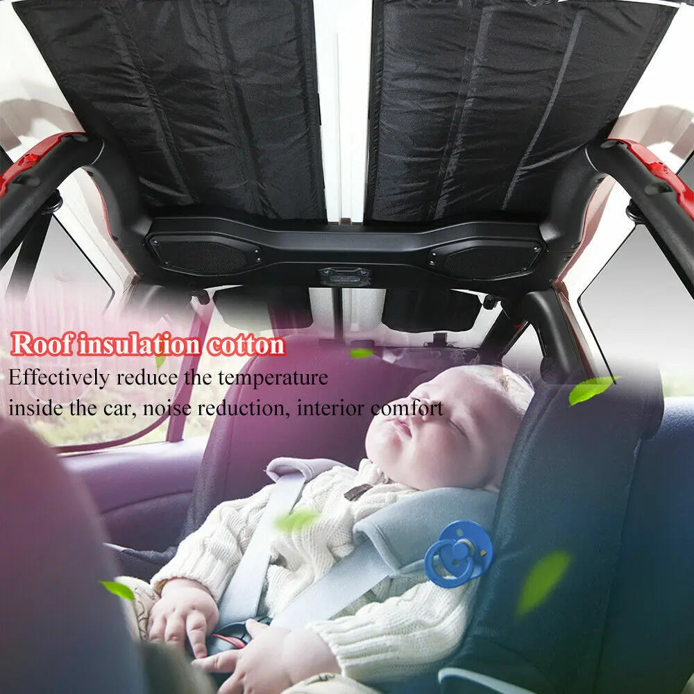 For 2018+ Jeep Wrangler JL 2-Door Hardtop Headliner Roof Freedom Panel Insulation Cotton Kit