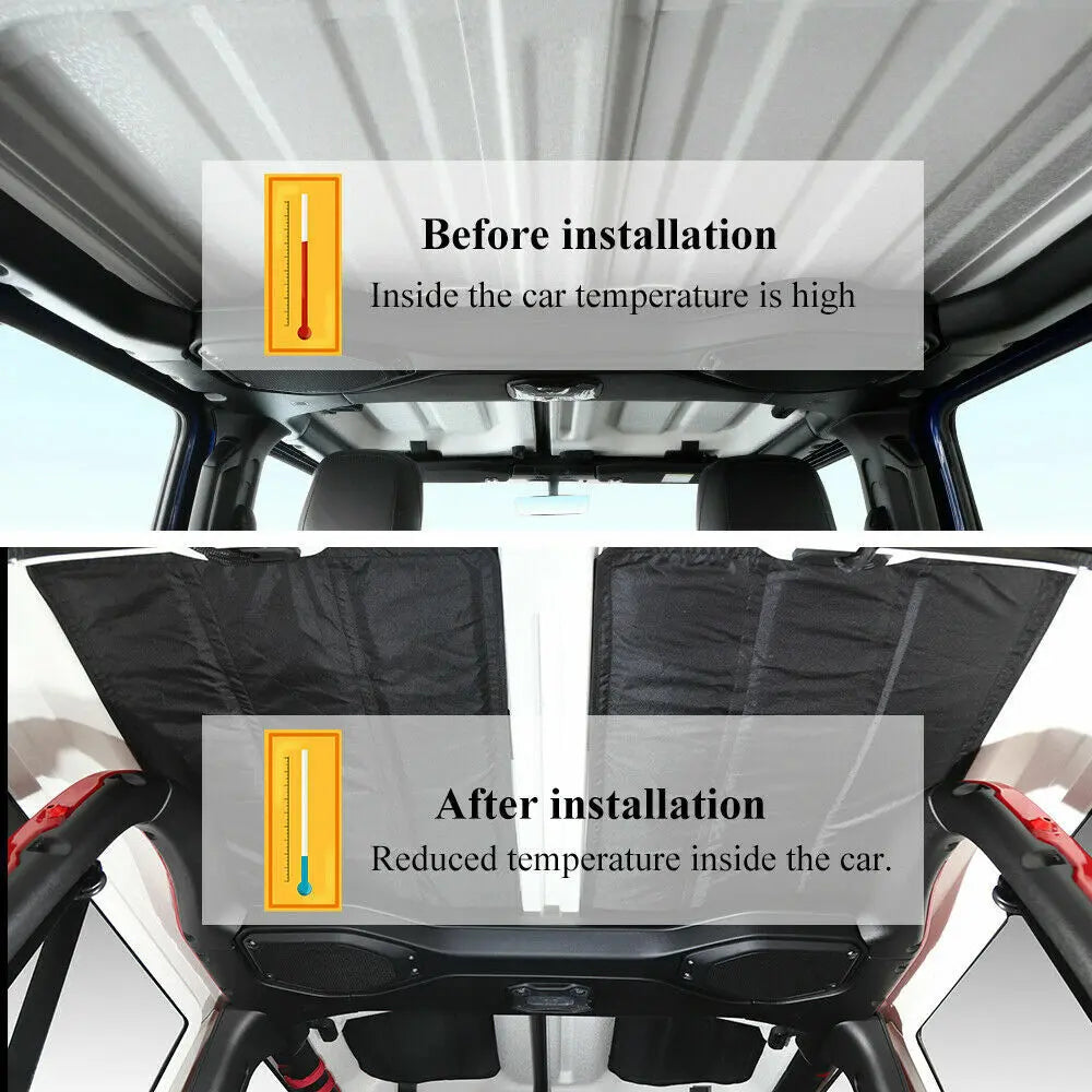 For 2018+ Jeep Wrangler JL 2-Door Hardtop Headliner Roof Freedom Panel Insulation Cotton Kit