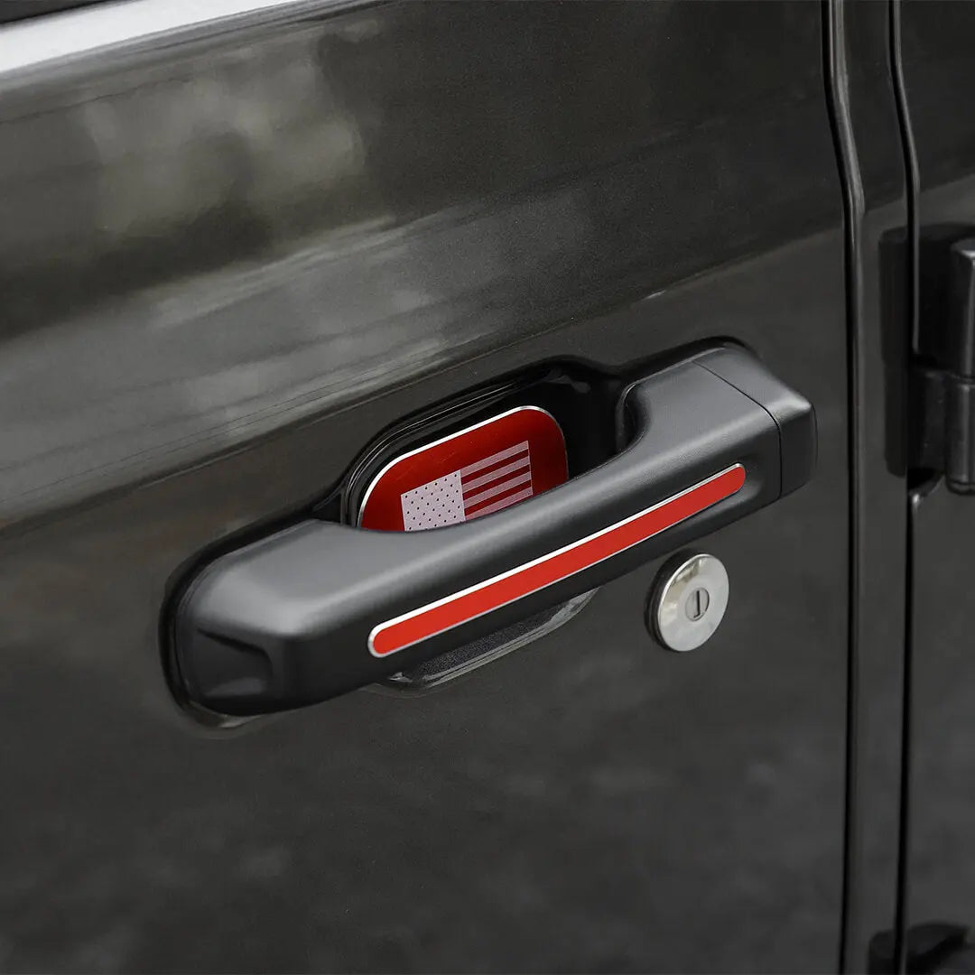 For 2018+ Jeep Wrangler JL 2-Door Version Exterior Car Door & Tailgade Handle Inserts Cover Trim
