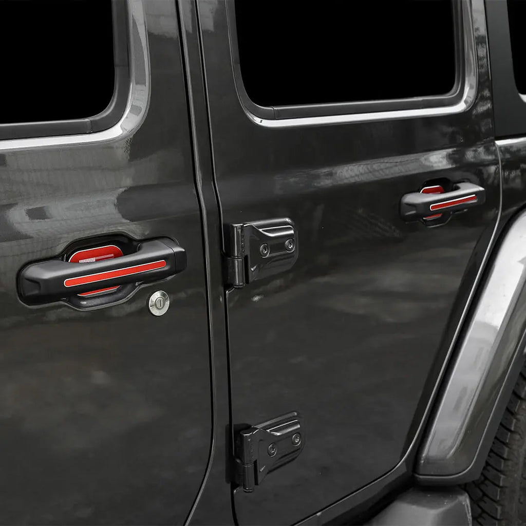 For 2018+ Jeep Wrangler JL 2-Door Version Exterior Car Door & Tailgade Handle Inserts Cover Trim
