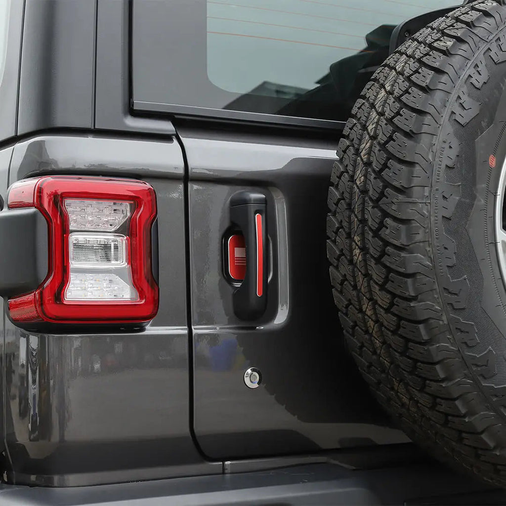 For 2018+ Jeep Wrangler JL 2-Door Version Exterior Car Door & Tailgade Handle Inserts Cover Trim