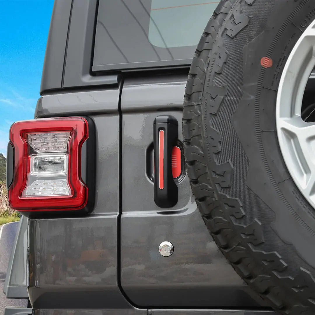 For 2018+ Jeep Wrangler JL 2-Door Version Exterior Car Door & Tailgade Handle Inserts Cover Trim