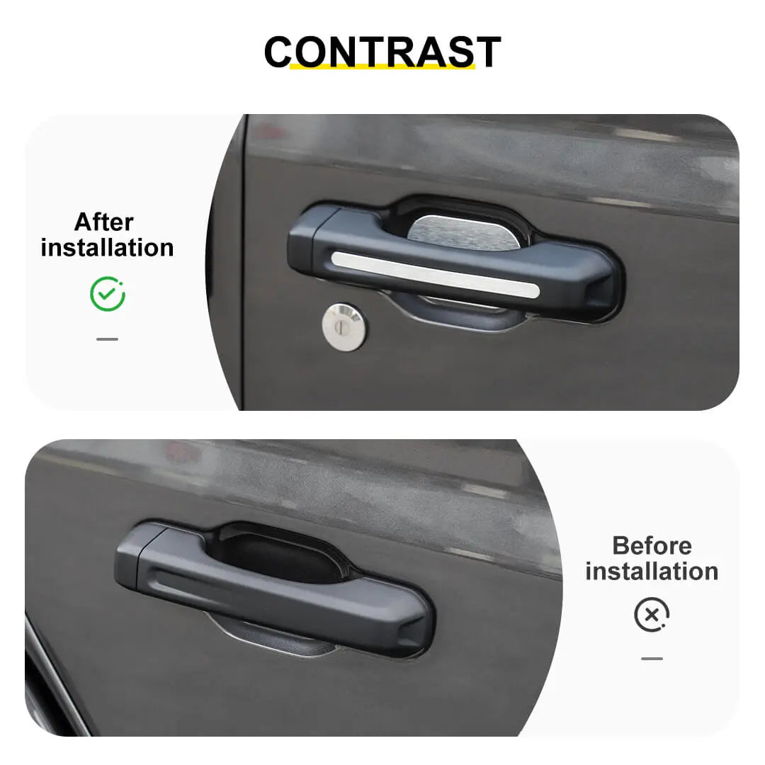 For 2018+ Jeep Wrangler JL 2-Door Version Exterior Door Handle Bowl Sticker Trim Cover (3 pcs)
