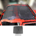 For 2018+ Jeep Wrangler JL 2Door Mesh Shade Top Cover Provides UV Insulation Net Short Size