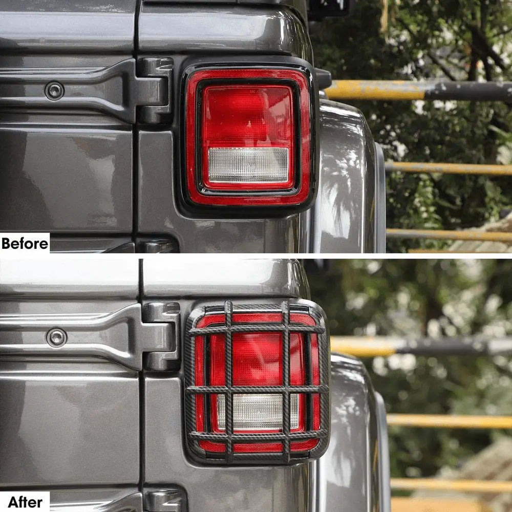 For 2018+ Jeep Wrangler JL 2PCS Rear Tail Light Lamp Guard Trim Protector