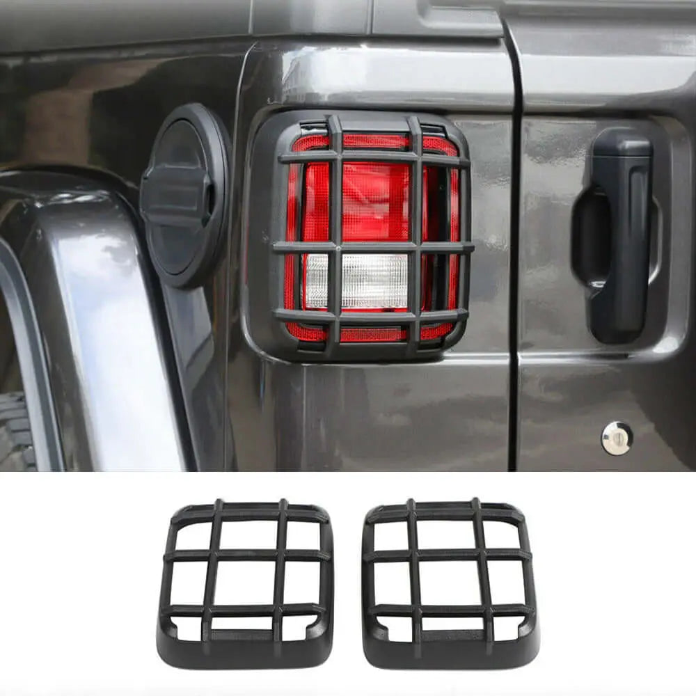 For 2018+ Jeep Wrangler JL 2PCS Rear Tail Light Lamp Guard Trim Protector