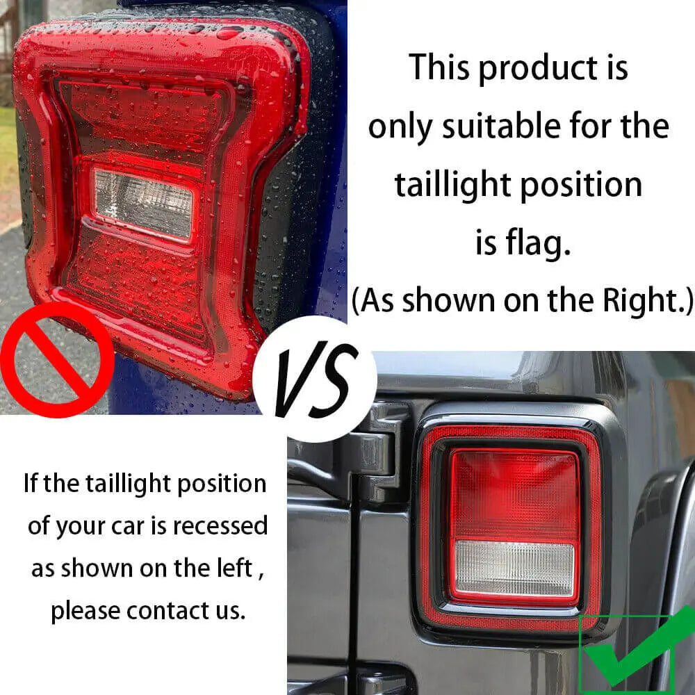For 2018+ Jeep Wrangler JL 2PCS Rear Tail Light Lamp Guard Trim Protector