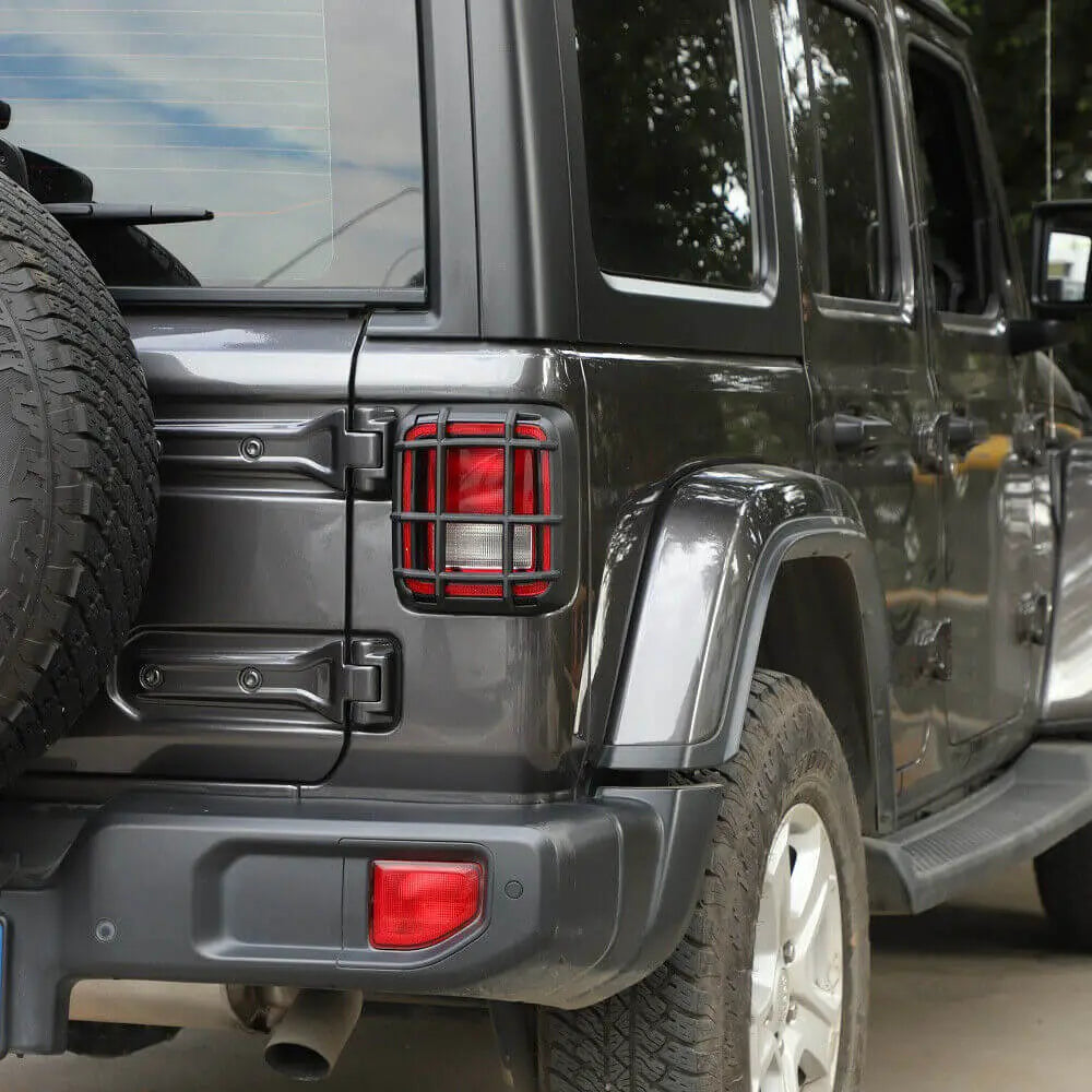 For 2018+ Jeep Wrangler JL 2PCS Rear Tail Light Lamp Guard Trim Protector