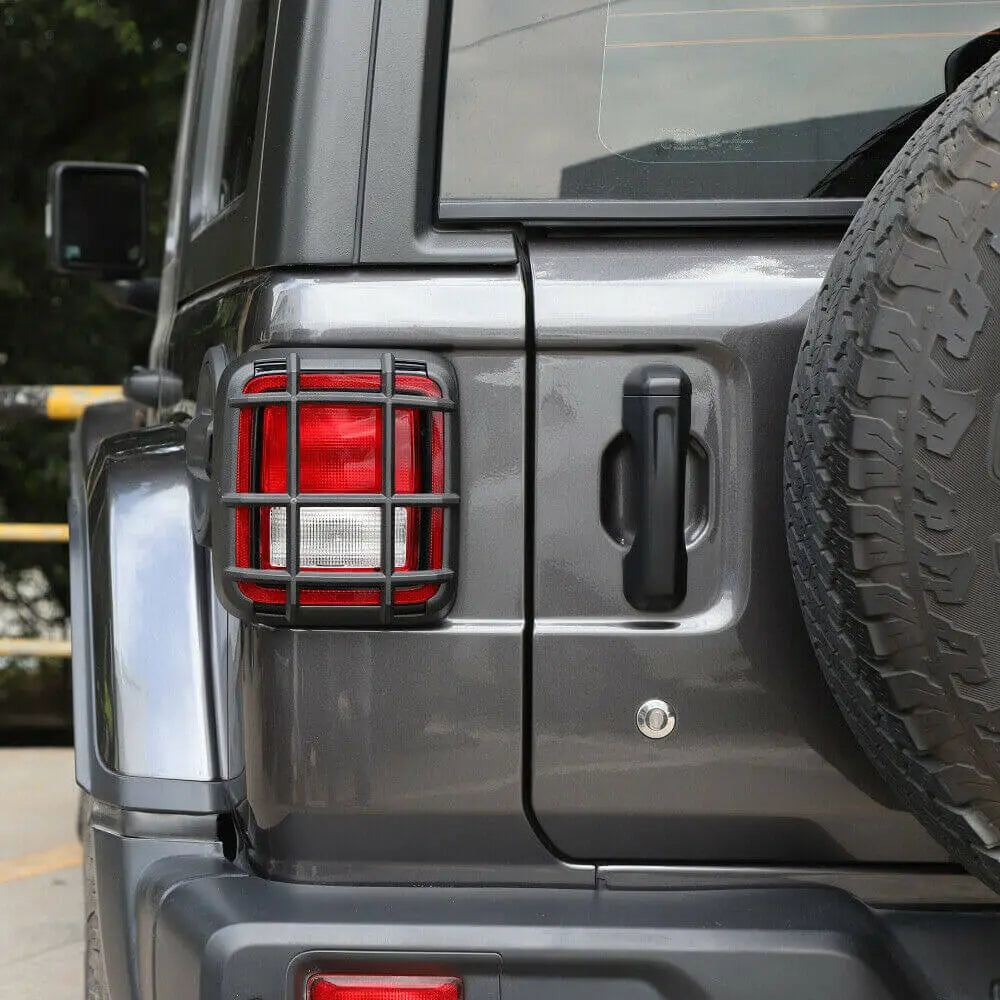 For 2018+ Jeep Wrangler JL 2PCS Rear Tail Light Lamp Guard Trim Protector