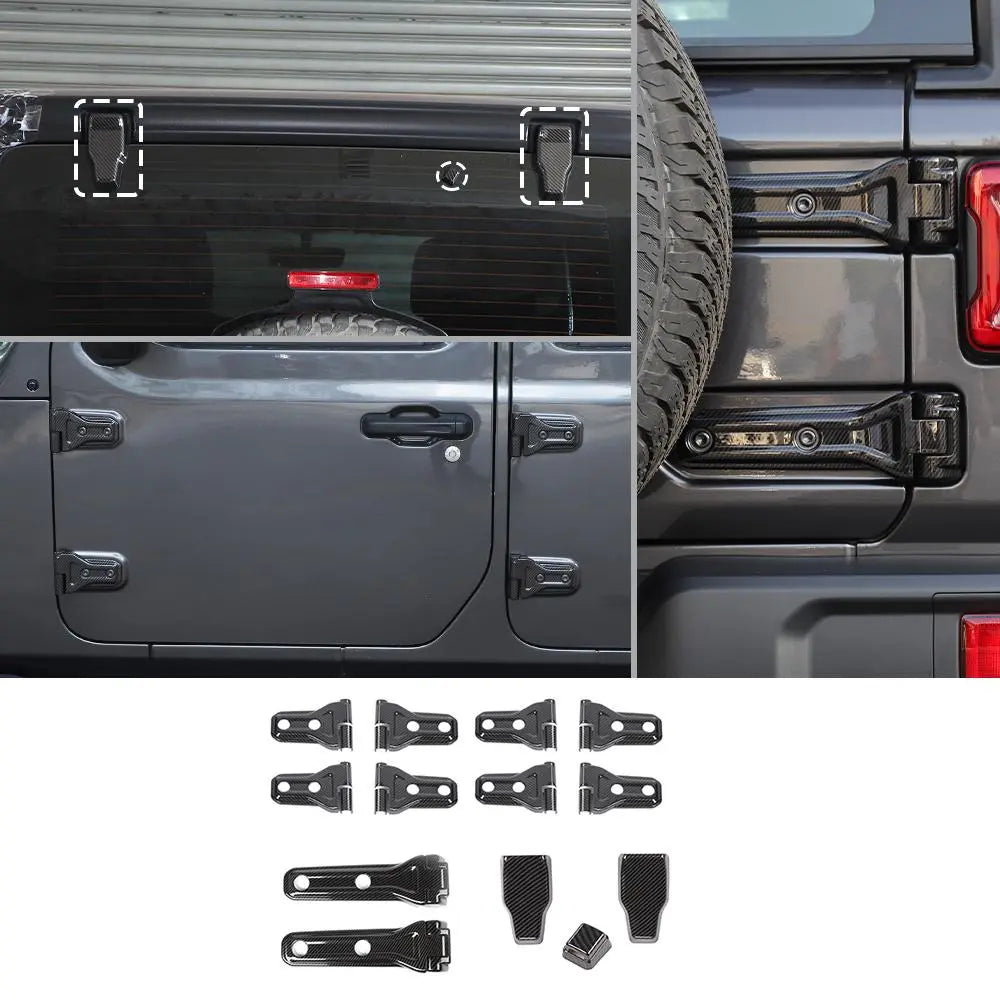 For 2018-2025 Jeep Wrangler JL 4-Door 23 x Spare Tire Bracket Door/Tailgate Hinge/Rear Windshield Wiper Nozzle Trim Kit
