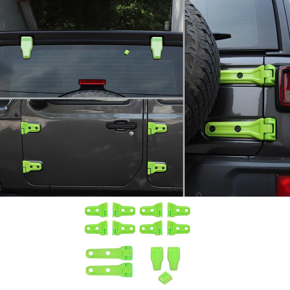 For 2018-2025 Jeep Wrangler JL 4-Door 23 x Spare Tire Bracket Door/Tailgate Hinge/Rear Windshield Wiper Nozzle Trim Kit