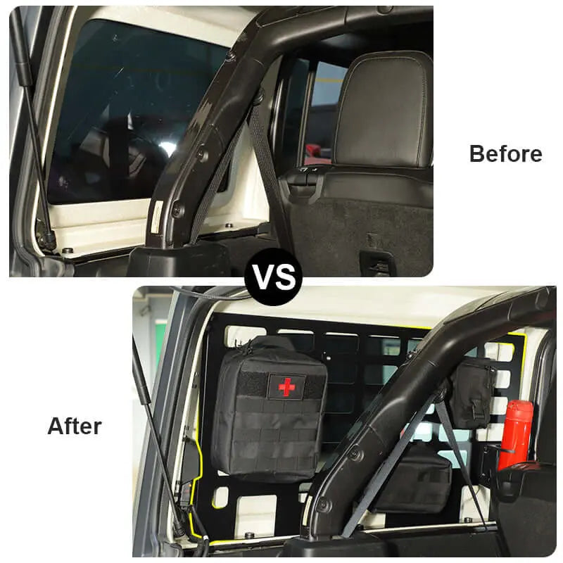 For 2018+ Jeep Wrangler JL 4-Door Rear Trunk Luggage Rack Cargo Shelf Holder Black 2PCS