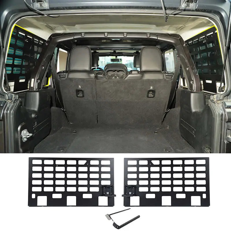For 2018+ Jeep Wrangler JL 4-Door Rear Trunk Luggage Rack Cargo Shelf Holder Black 2PCS