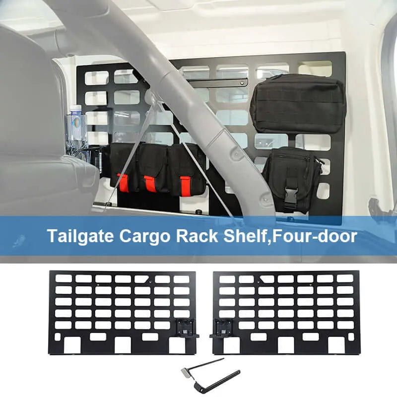 For 2018+ Jeep Wrangler JL 4-Door Rear Trunk Luggage Rack Cargo Shelf Holder Black 2PCS