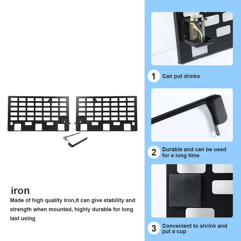 For 2018+ Jeep Wrangler JL 4-Door Rear Trunk Luggage Rack Cargo Shelf Holder Black 2PCS