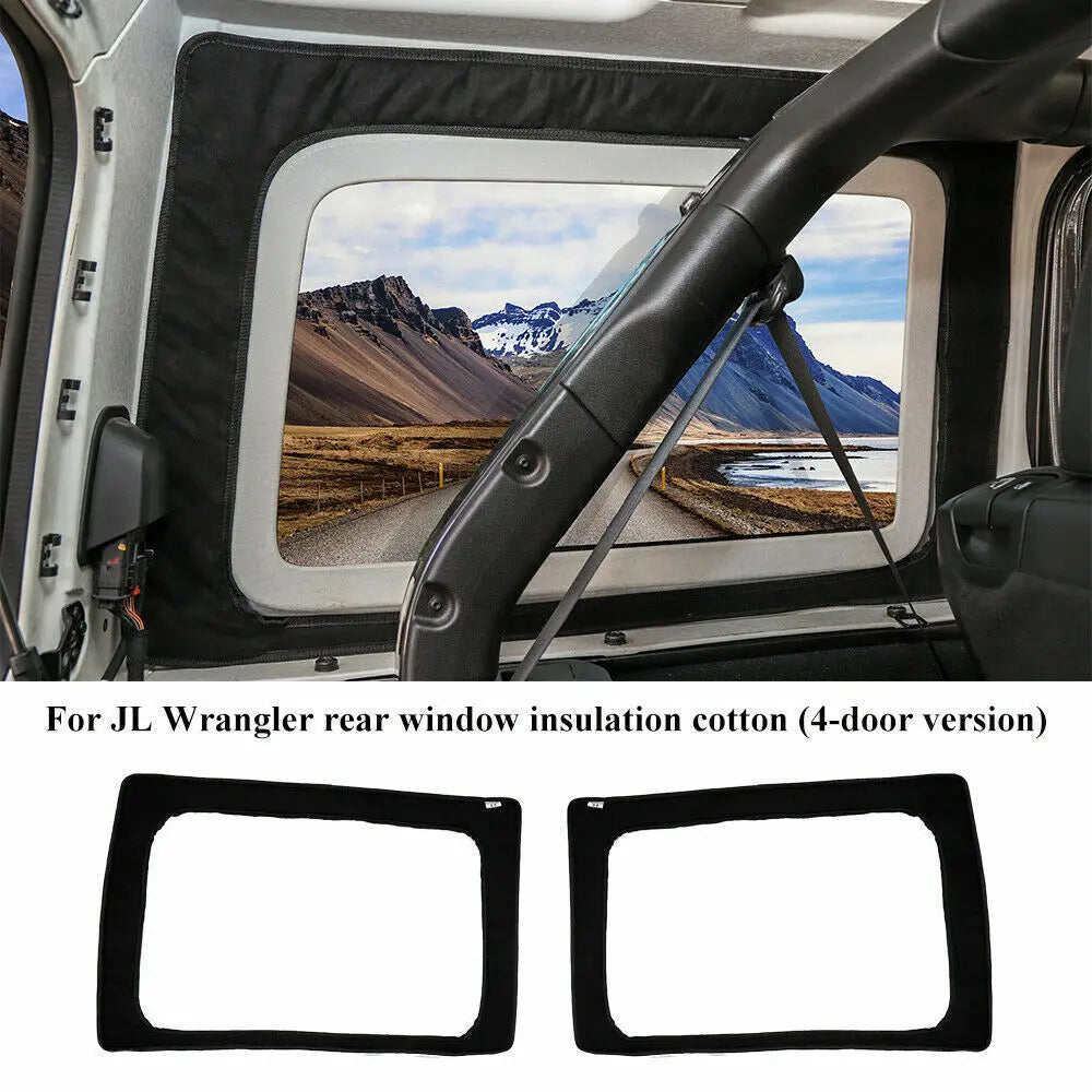 For 2018+ Jeep Wrangler JL 2-4 Door Rear Window Heat Insulation Cotton Black