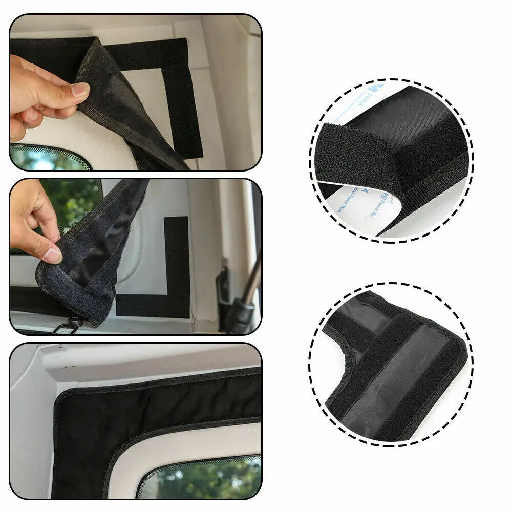 For 2018+ Jeep Wrangler JL 2-4 Door Rear Window Heat Insulation Cotton Black