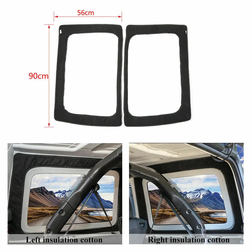 For 2018+ Jeep Wrangler JL 2-4 Door Rear Window Heat Insulation Cotton Black