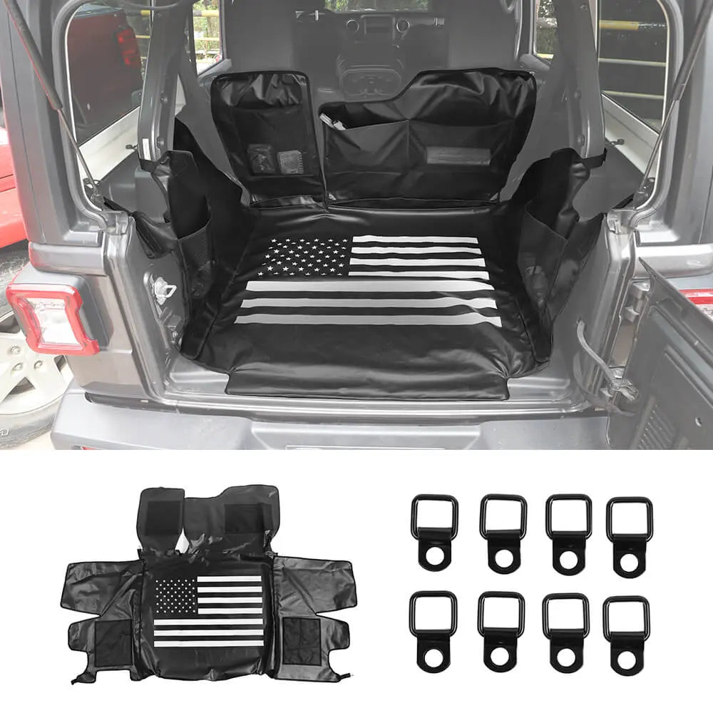For 2018+ Jeep Wrangler JL 4-Door Trunk Pet Pad Cargo Liner Mat Waterproof Dog Seat Cover with Storage Bag (Not fit for 4xe)
